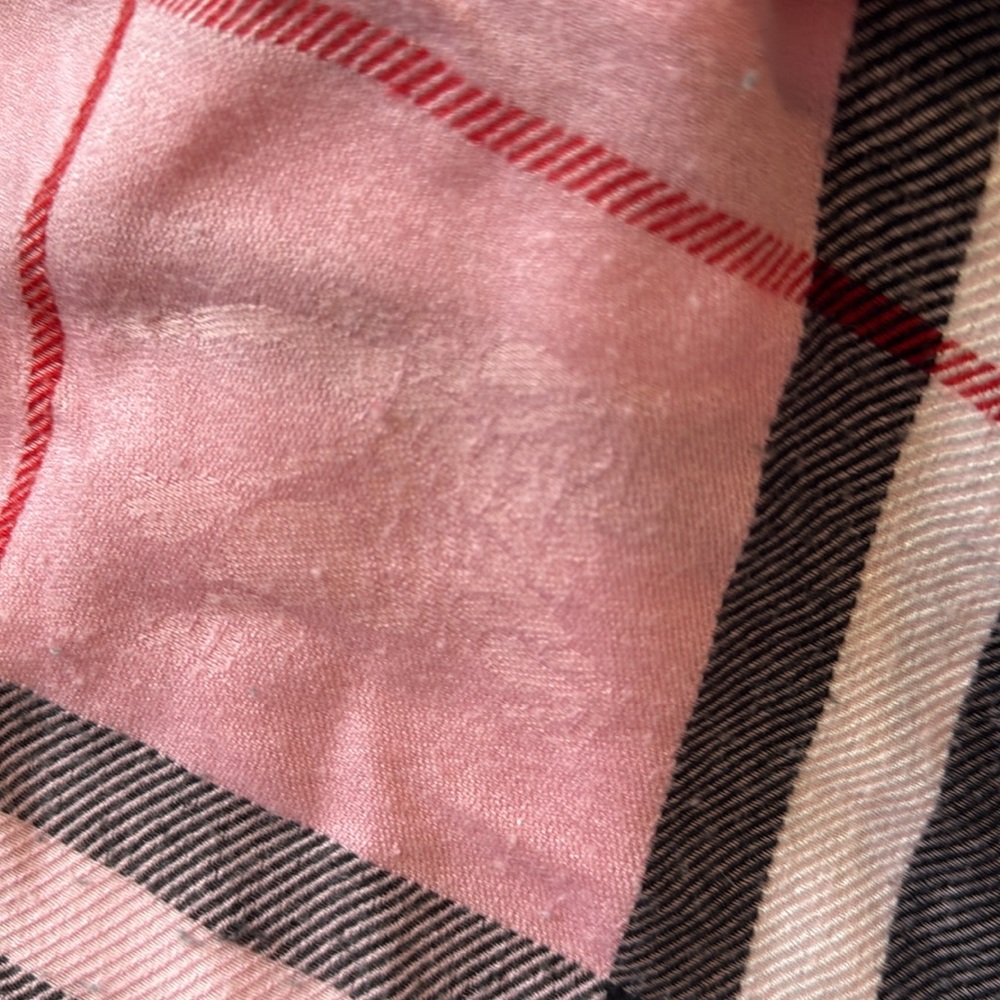 Burberry Pink and Black Tartan Scarf - Picture 5 of 6